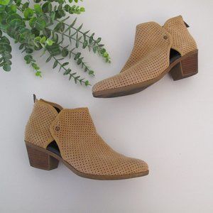 Chic Tan Perforated Ankle Booties